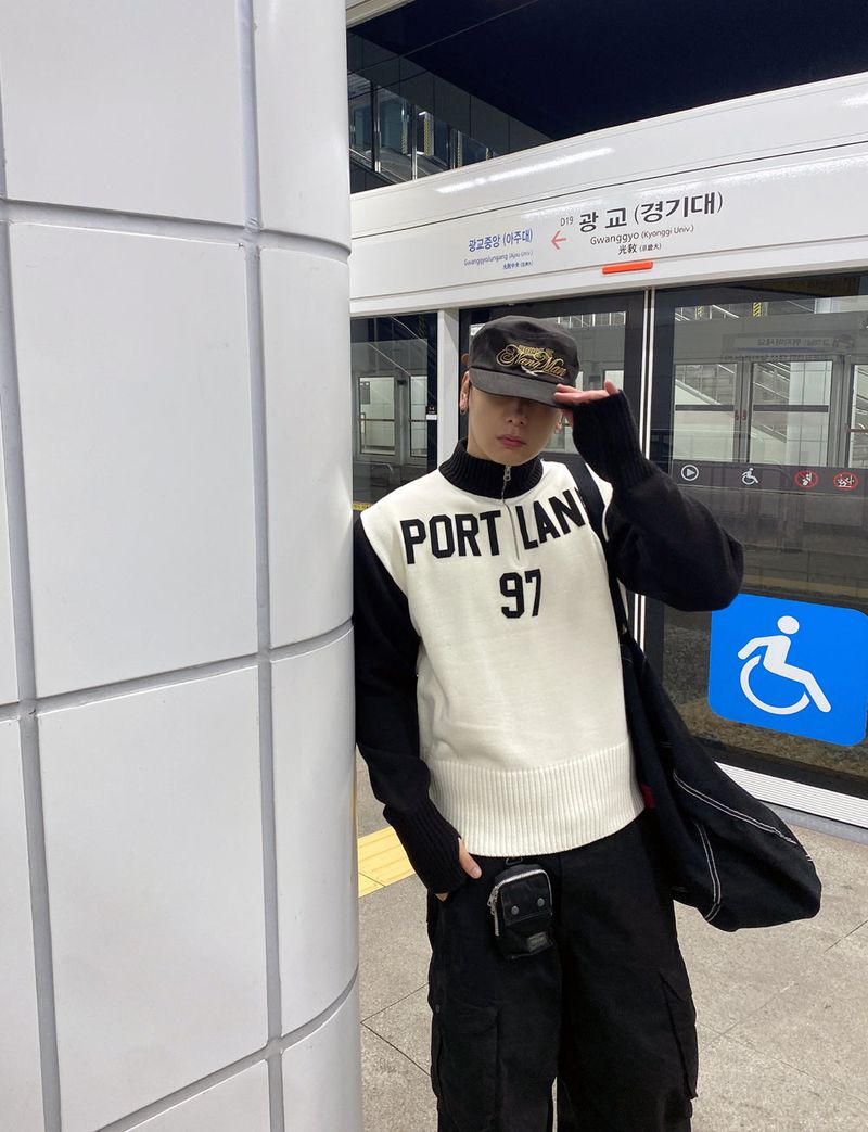 No.1577 PL half ZIP fh KNIT