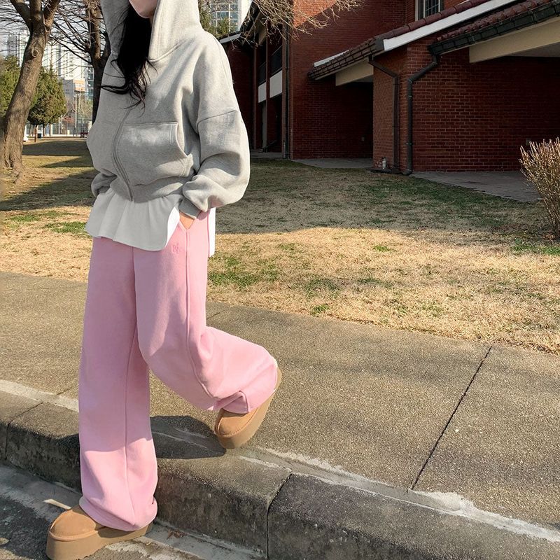 [Bellide made] embroidery napping hood zip-up