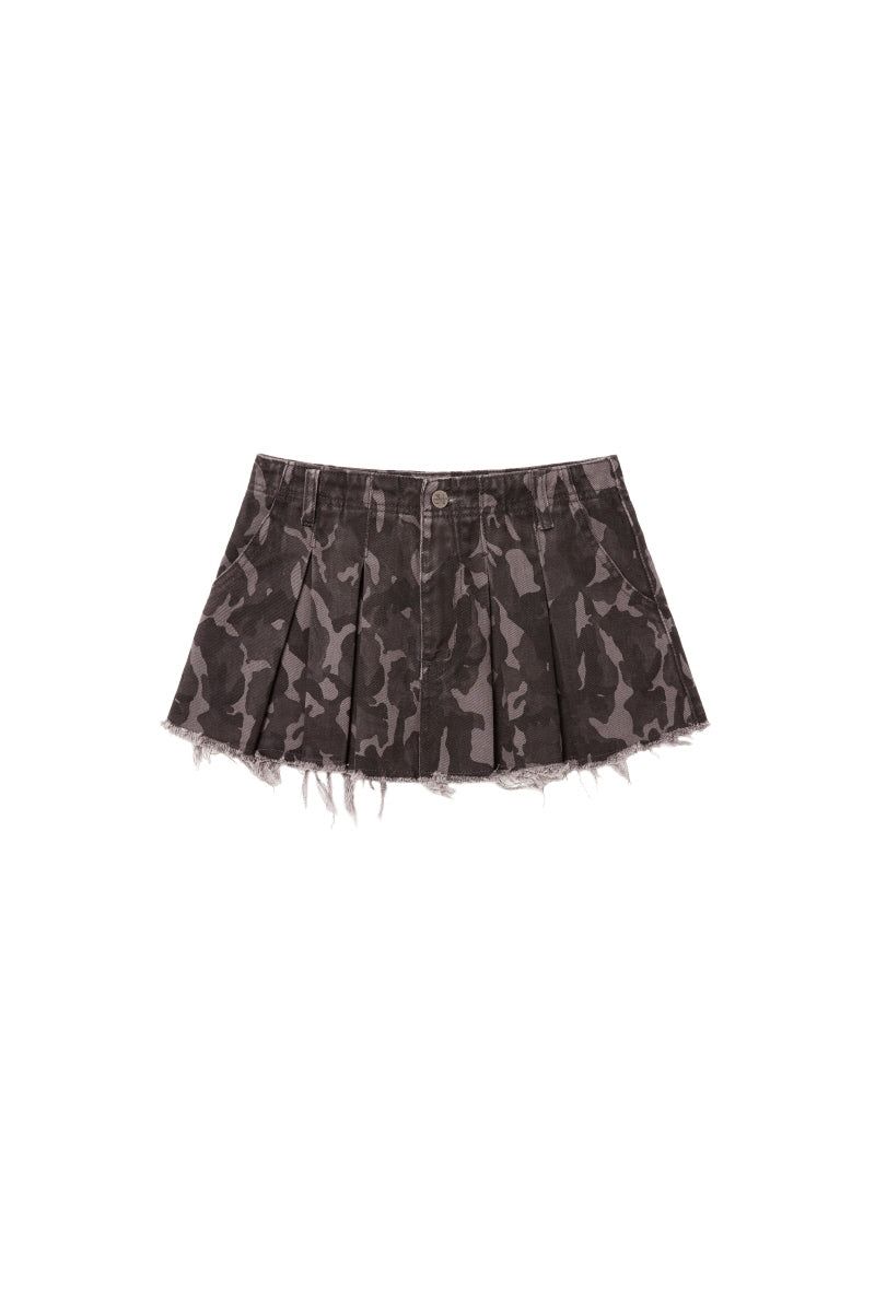 camo mini skirt (dark grey)