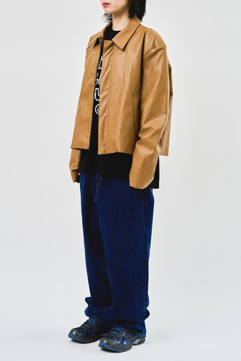 Tom Cropped Leather Jacket (2color)