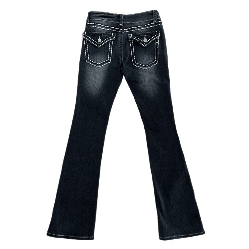 Back Pocket Contrast Stitch Gradient Low-Rise Bootcut Pants