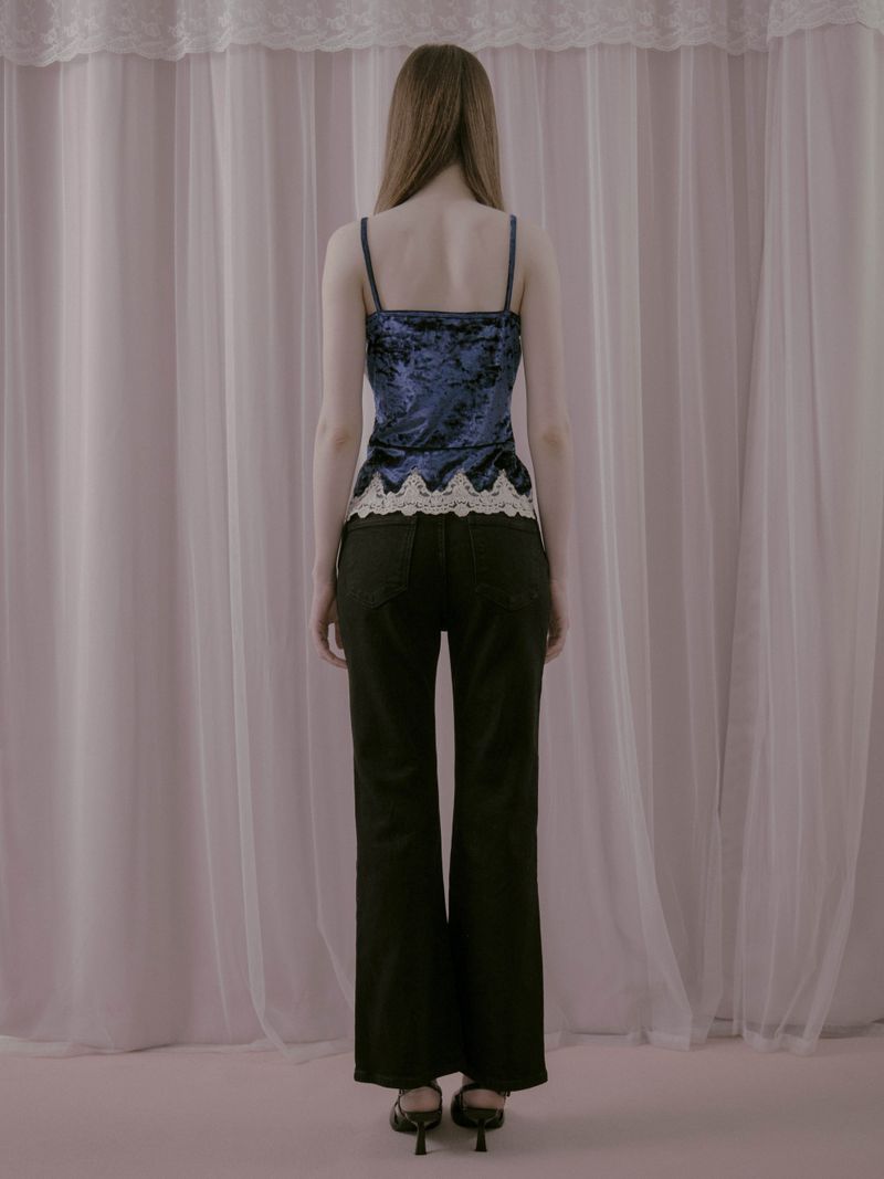  Velvet Lace Sleeveless Blue