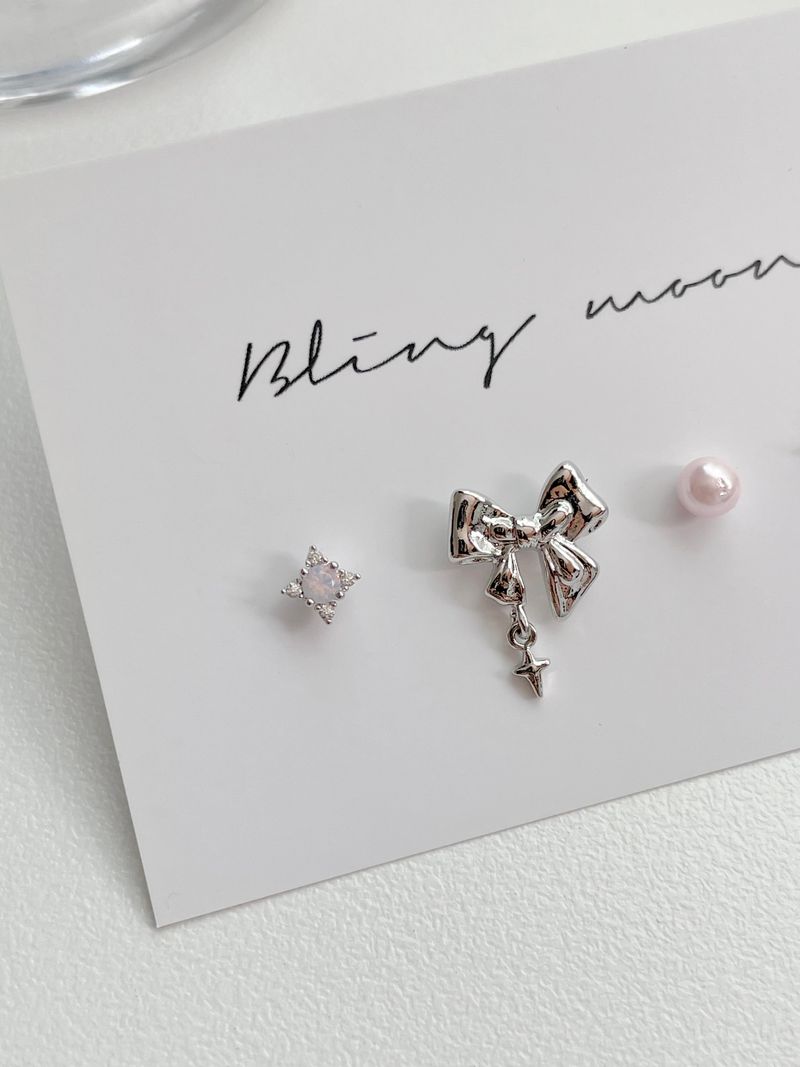 [4 set] Berry Twinkle Ribbon Piercing Set