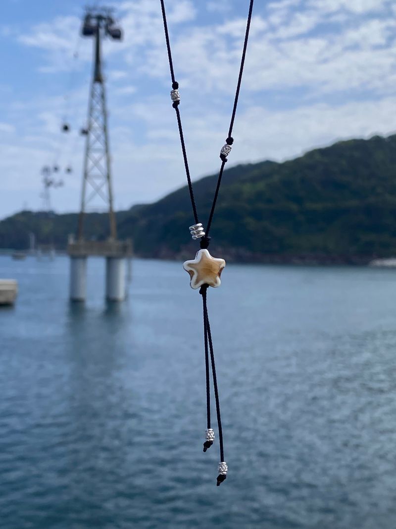 watercolor starfish string necklace