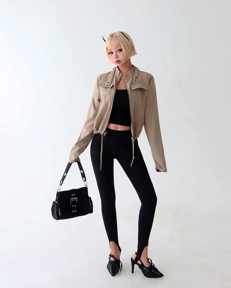 Cargo Pocket Slim Fit Zip-Up Jacket