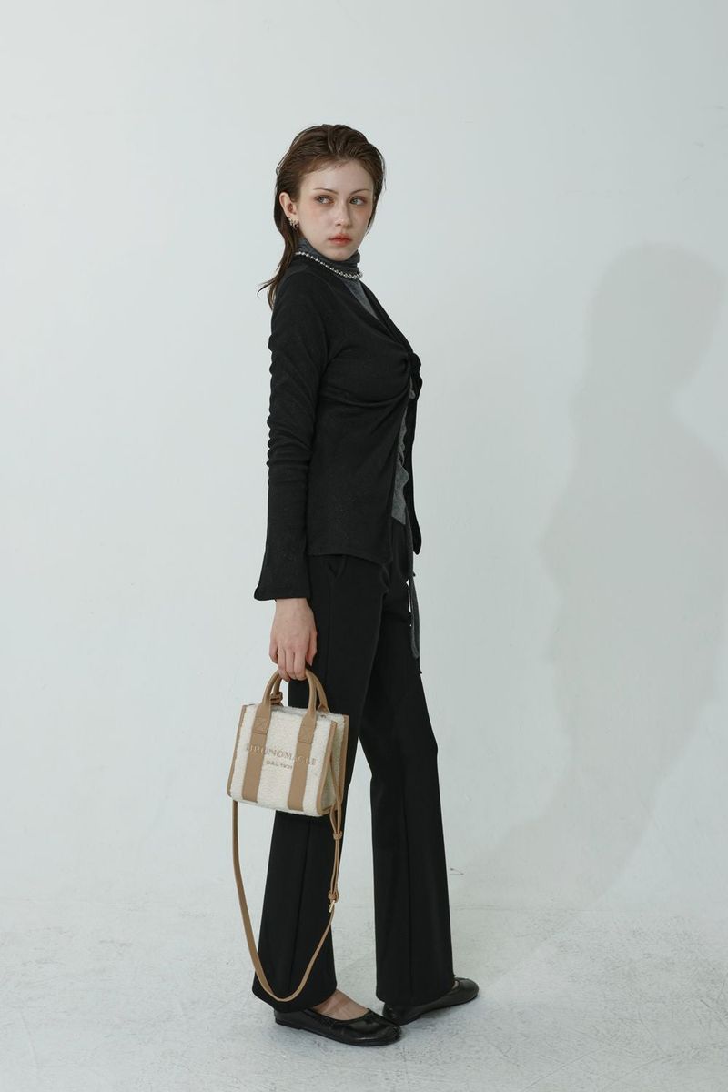 FLARE SPAN FLEECE-LINED PANTS_BLACK