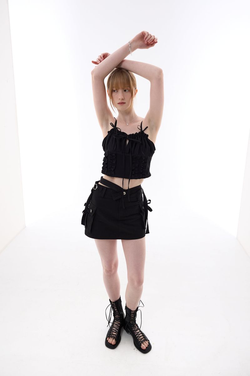 GAGA RIBBON BUSTIER / BLACK