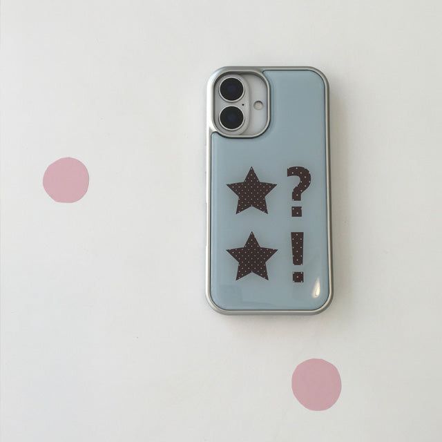 Dot dot star skyblue silver epoxy bumper case