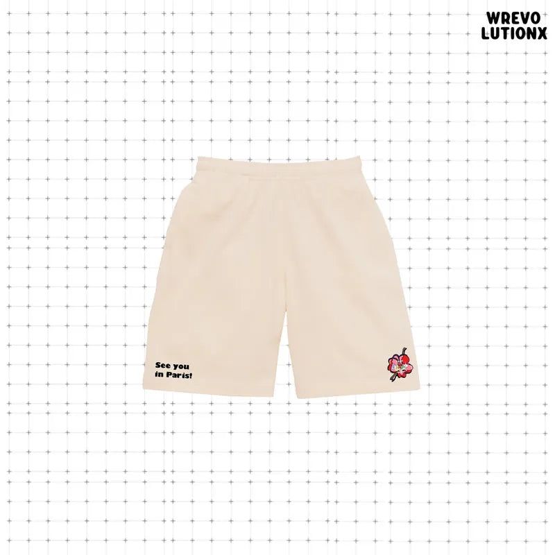 "See You in Paris" Classic Cotton Shorts (Beige)
