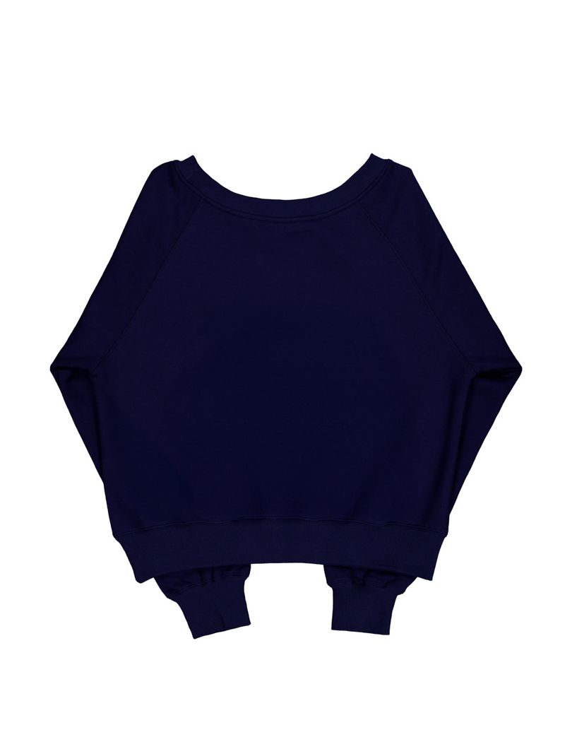 U-Neck Crochet Sweatshirt (Navy)