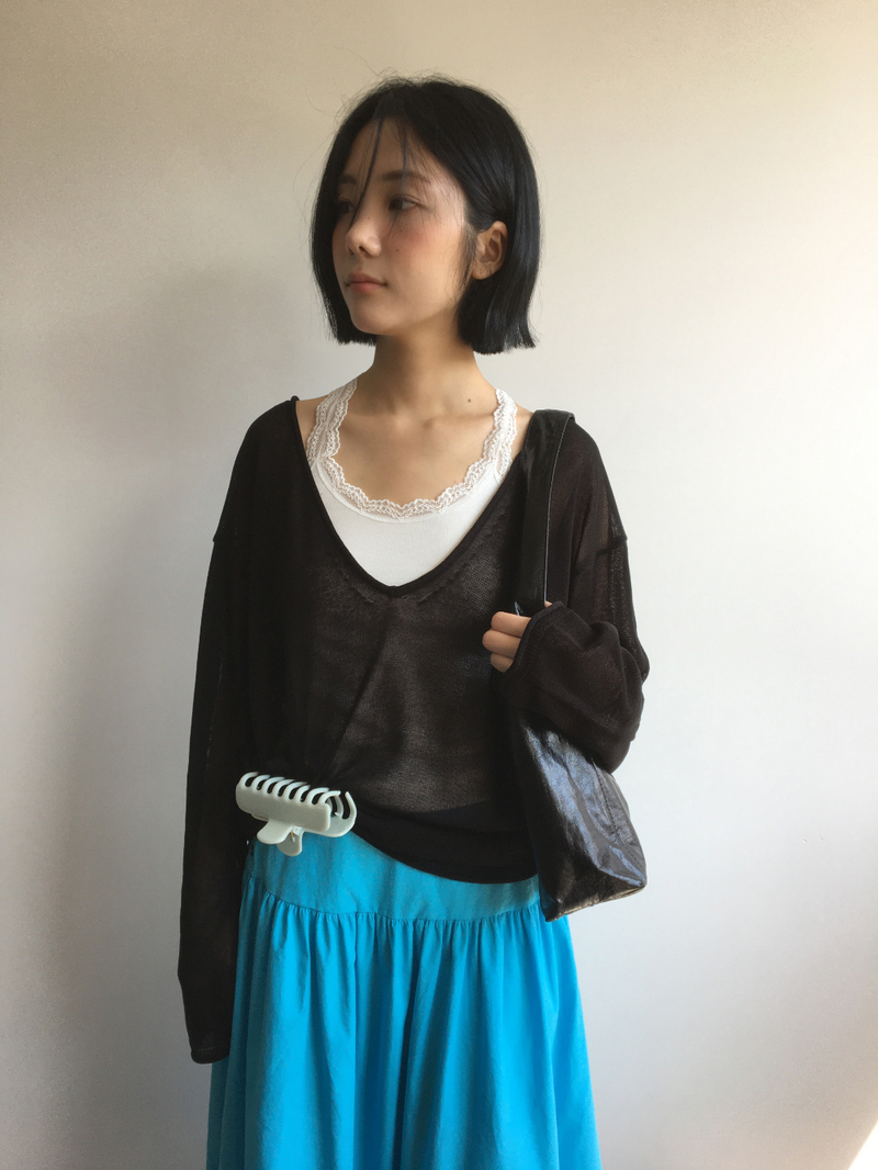 Veiled Summer V-neck Knit (5color)