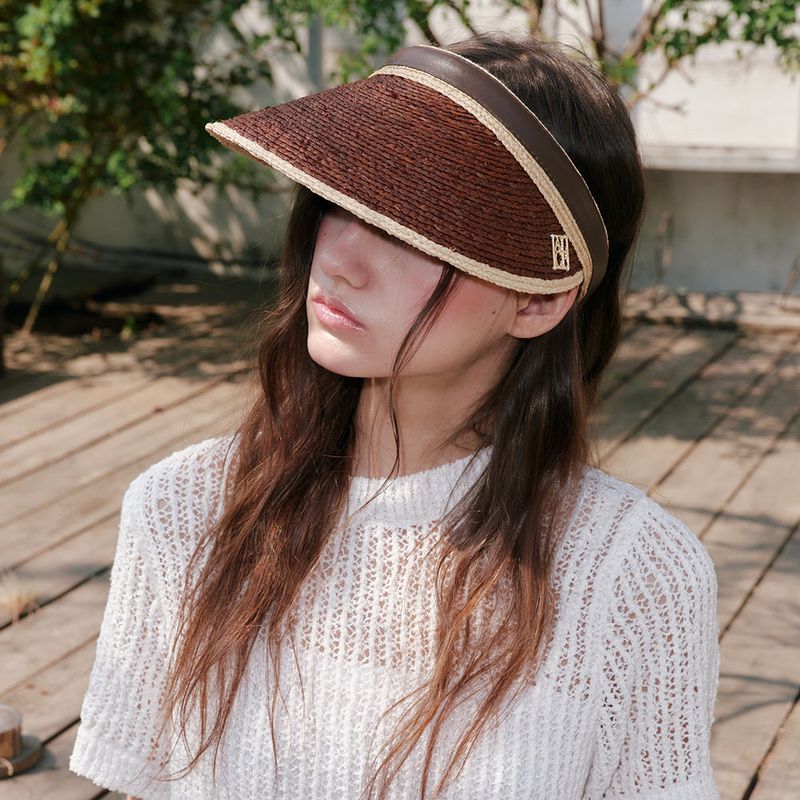 ALLINCOMPLETE（オールインコンプリート）の「Diana Raphia Sun Visor (Brown)（Hats）」
