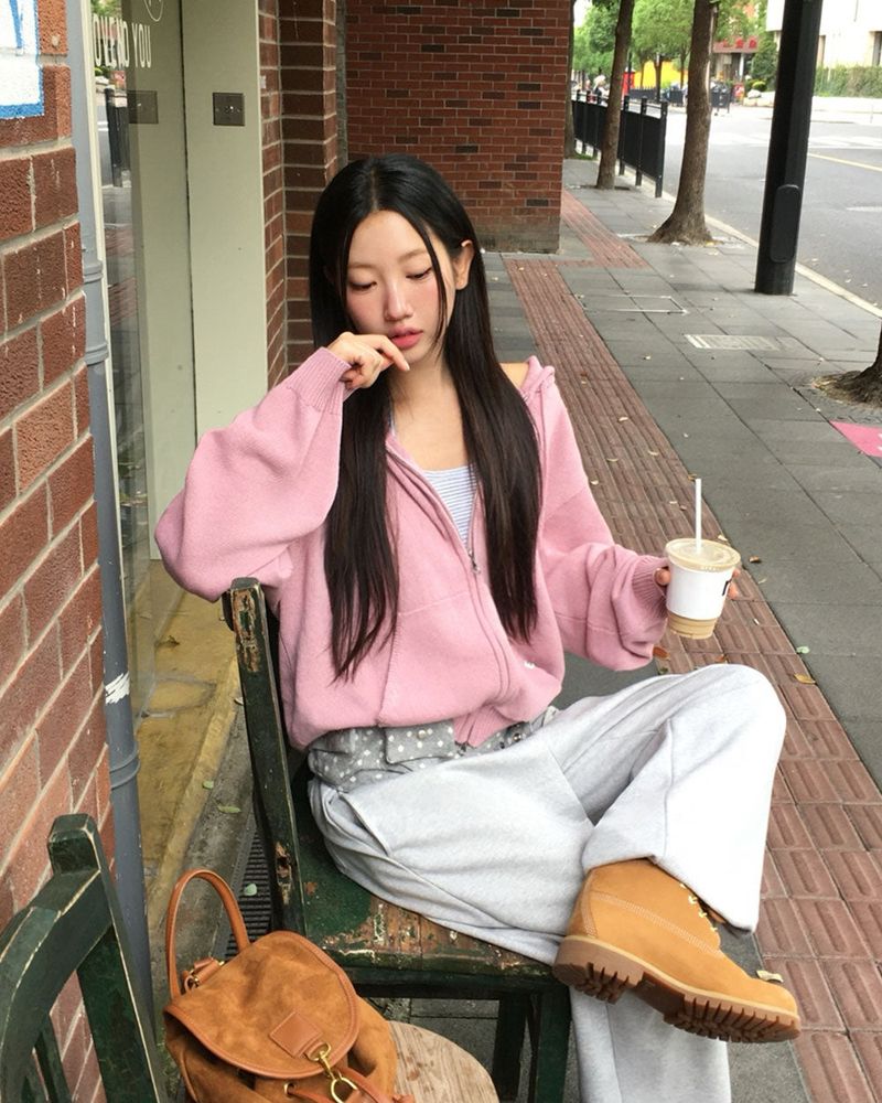 [ORIGINAL] Breeze Knit Hood Zip-Up