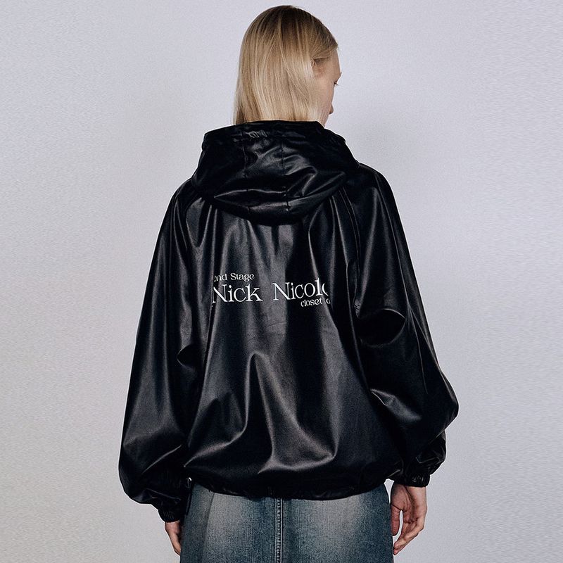 NICK&NICOLE(ニック&ニコール)の「UNIQUE GLOSSY LEATHER JACKET_BLACK(Jackets/Outerwear)」