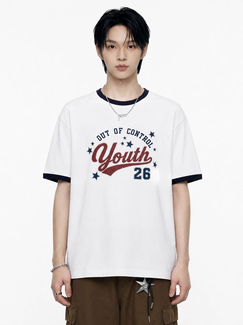 out of control overfit ringer t-shirt (3color)