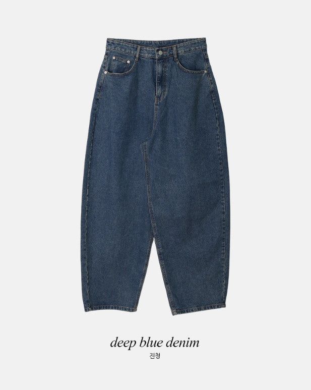 Back Flap Pocket Washed Wide Denim Pants (2color)