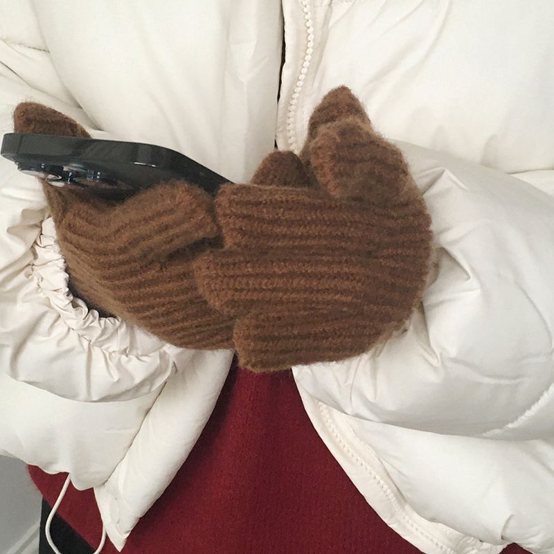 Pollang Smartphone Touch Hall Ribbed Finger Gloves