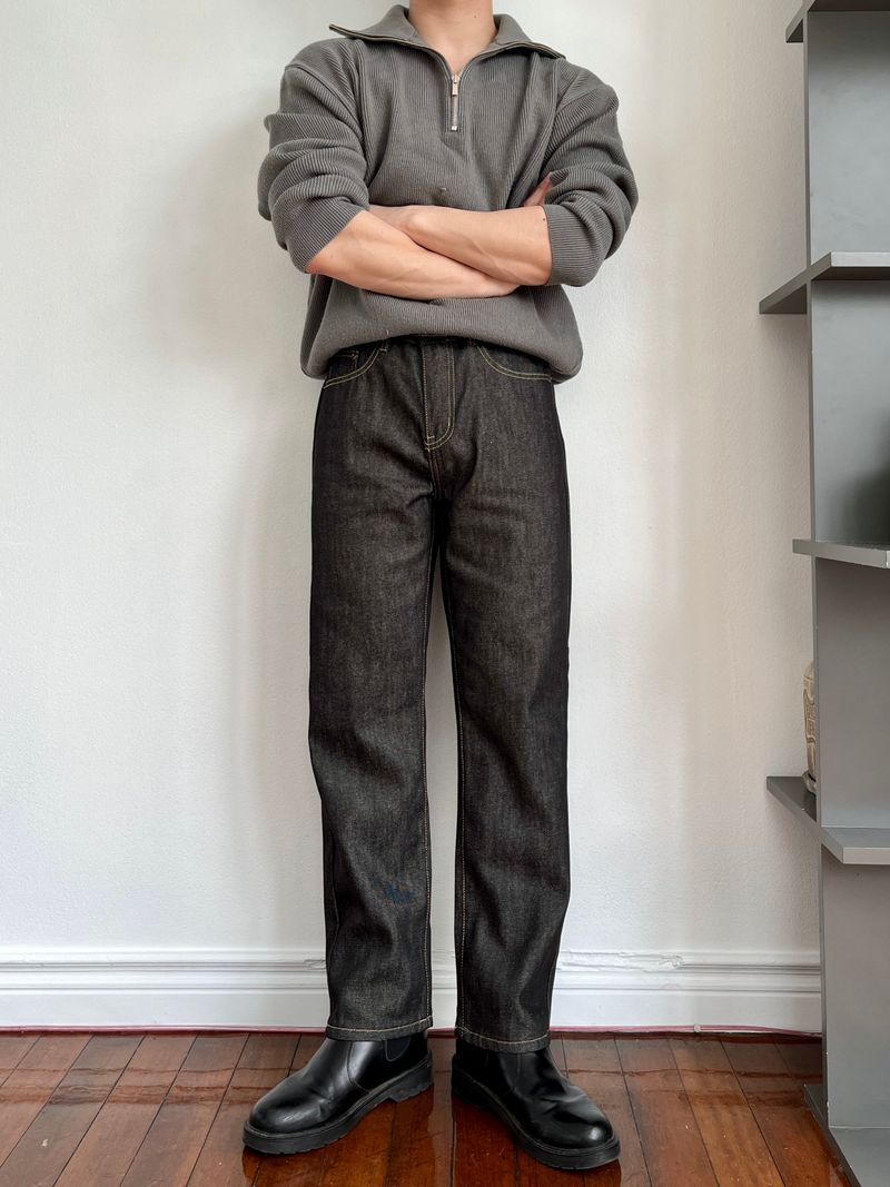 Non-fade Denim Regular Pants