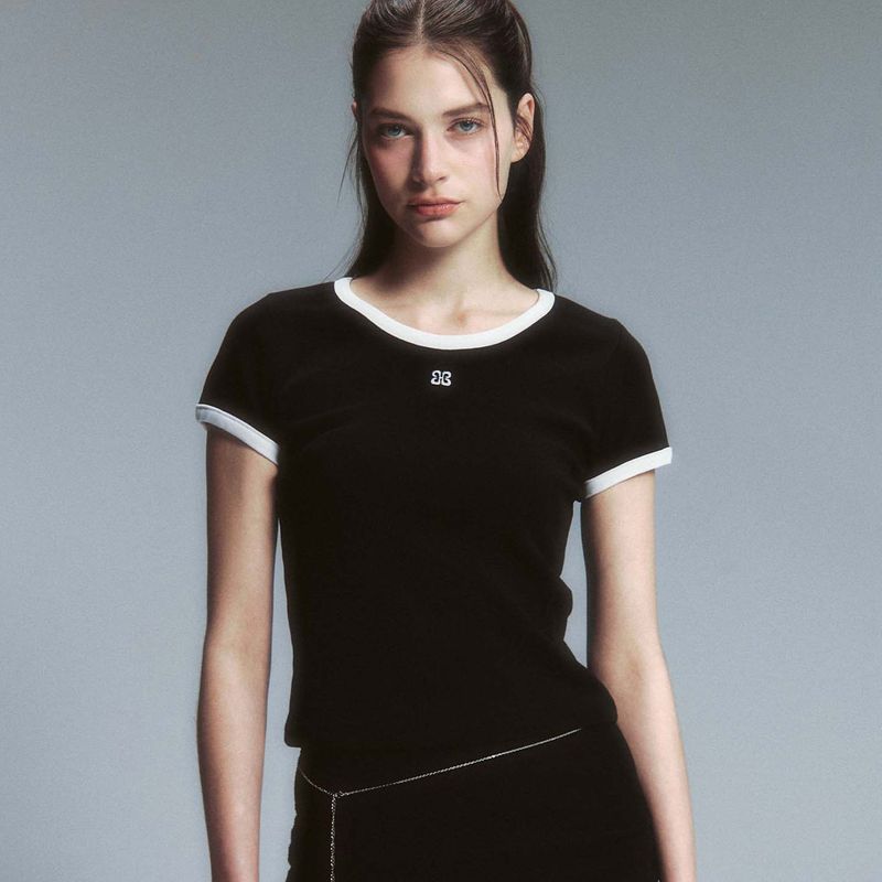 Brighten(ブライトン)の「Essential Contrast T-shirts Black(Tops)」
