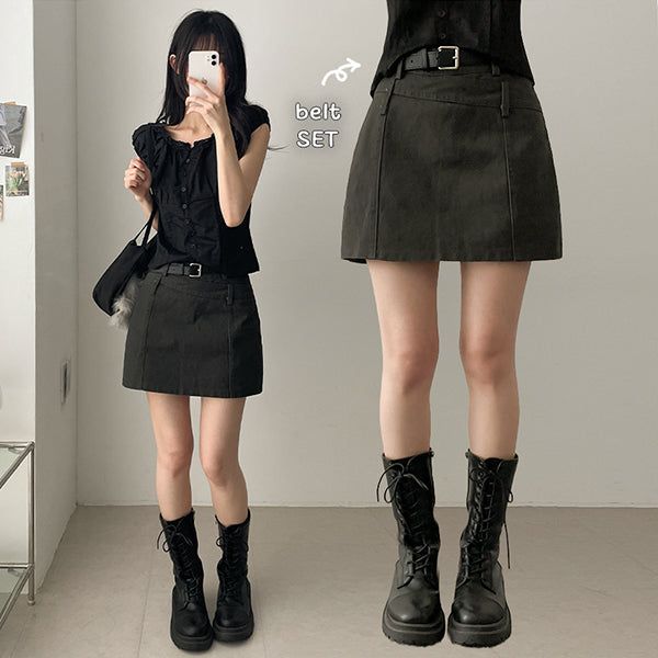 Belt Set Y2K Mini Skirt