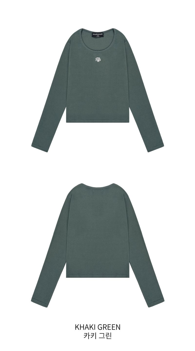 STITCH U-NECK COTTON SPAN LONG SLEEVE