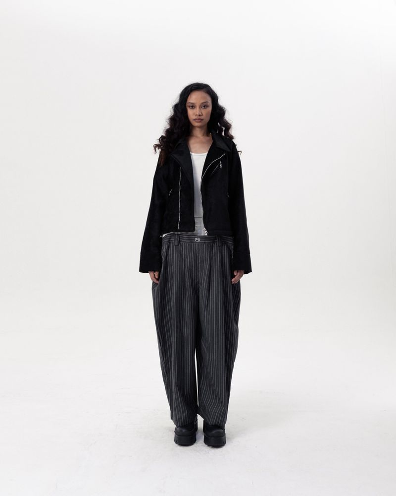 CONCRETE BIKER JACKET - BLACK