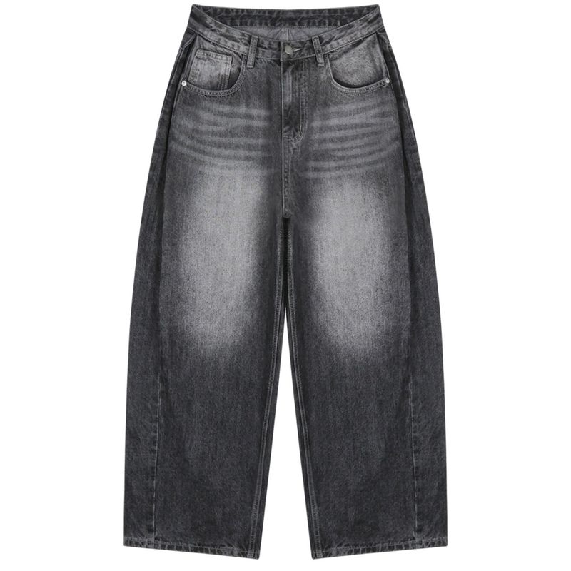 Vintage side pintuck denim pants (gray)