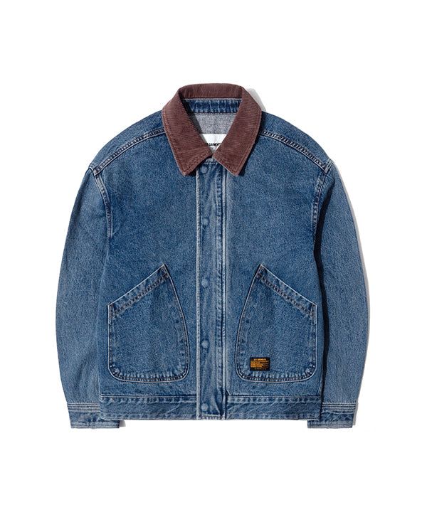 QT8 GARMENTS（キューティーエイトガーメント）の「OCデニムプラケットトラッカージャケット(Blue)（ジャケット/アウター）」