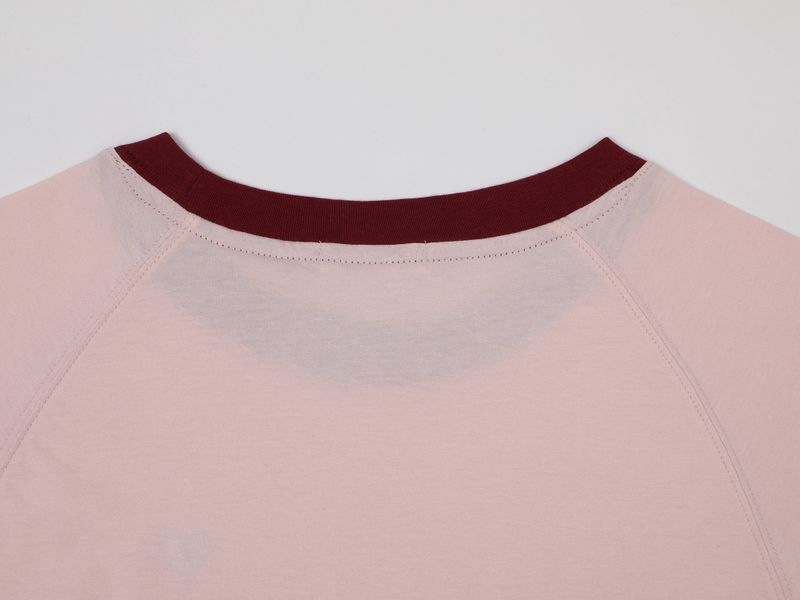 CONTRAST REGLAN CROP T-SHIRT (PINK)