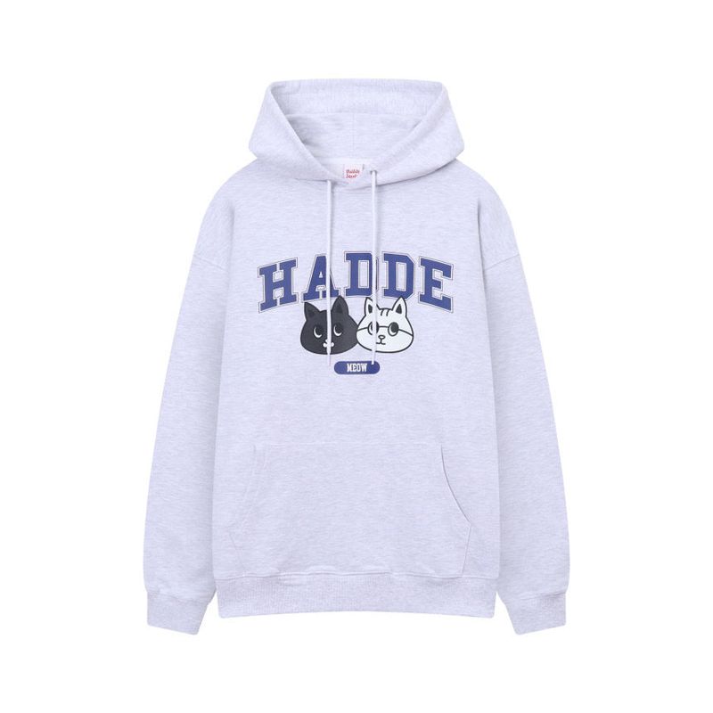 Hadde Studio（ハッデスタジオ）の「HADDE CAT HOODIE WHITE MELANGE（Tops）」