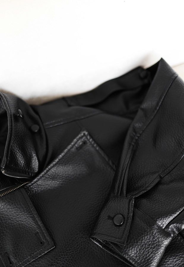 26SS★ [ EEUN MADE] Biker clip leather jumper