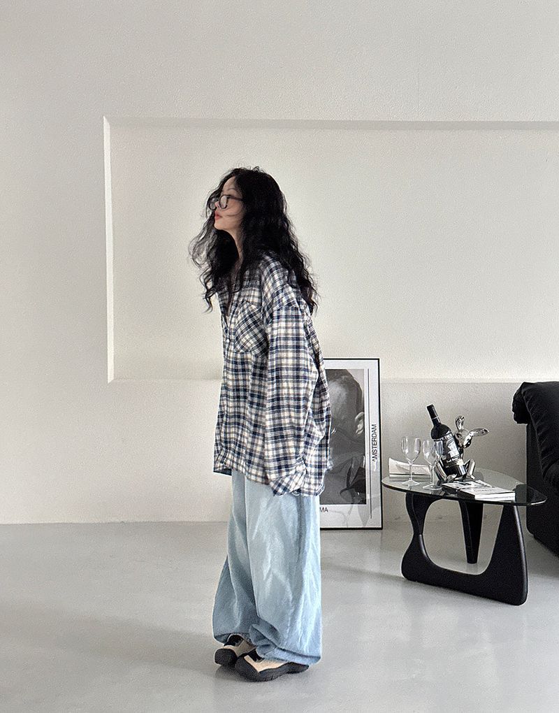 [UNISEX] String checkered shirt