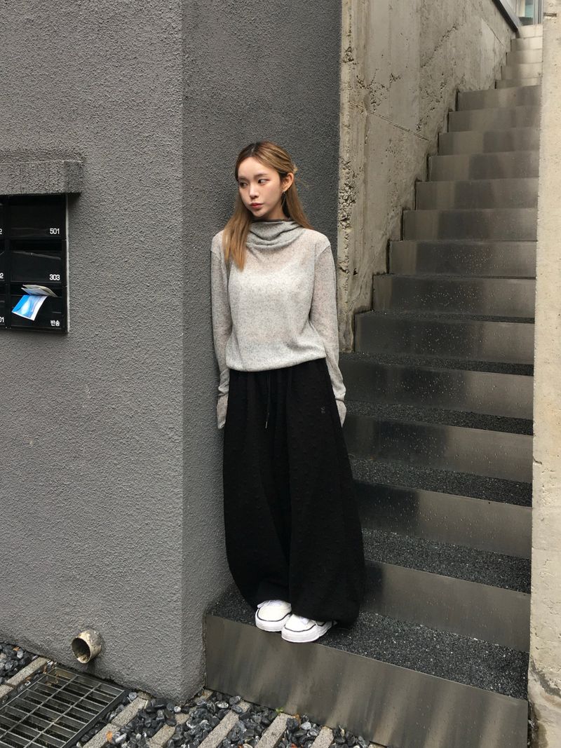 Slender Button Hoodie Knit (3c)