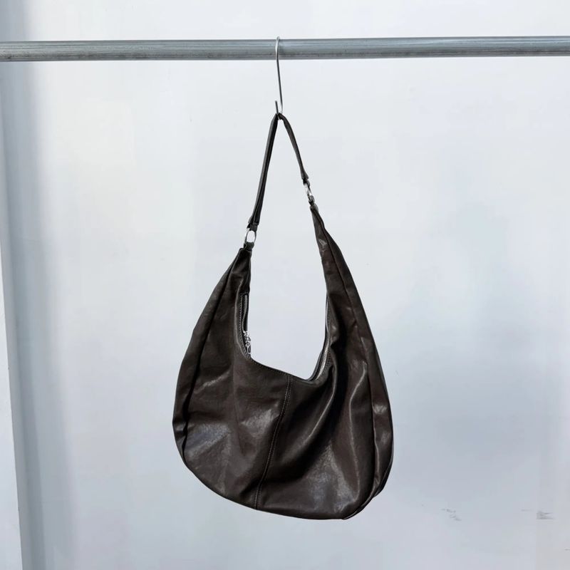Curved Draped Shoulder Bag