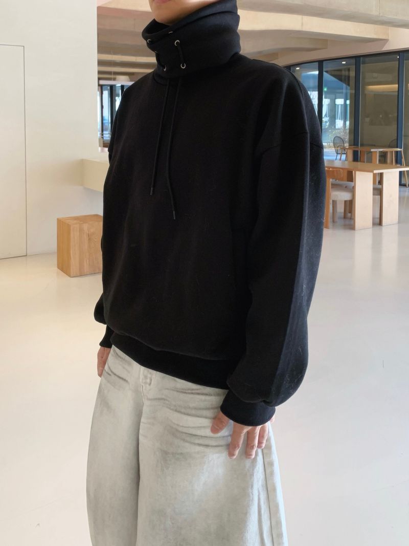 Double turtleneck over sweatshirt 2C