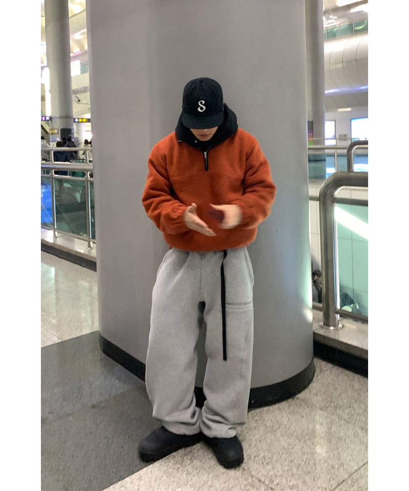 [Sweat ver.] Belt curve pants