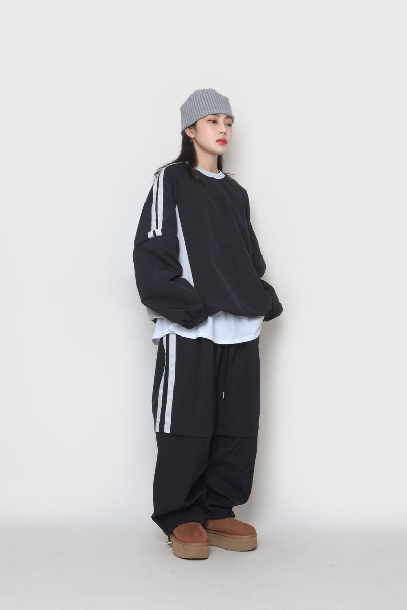two-way nylon sweatshirt