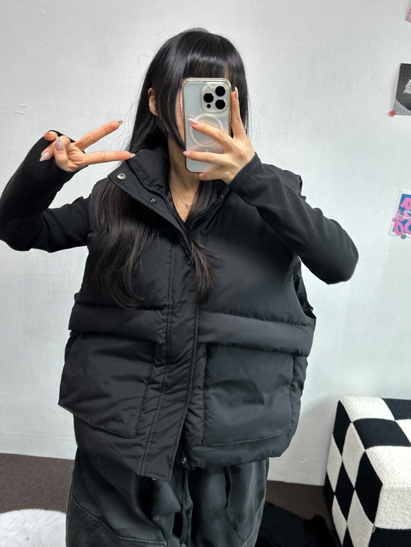 OVER WIDE VEST PADDING🩶🤍🖤☁ - 4 COLORS