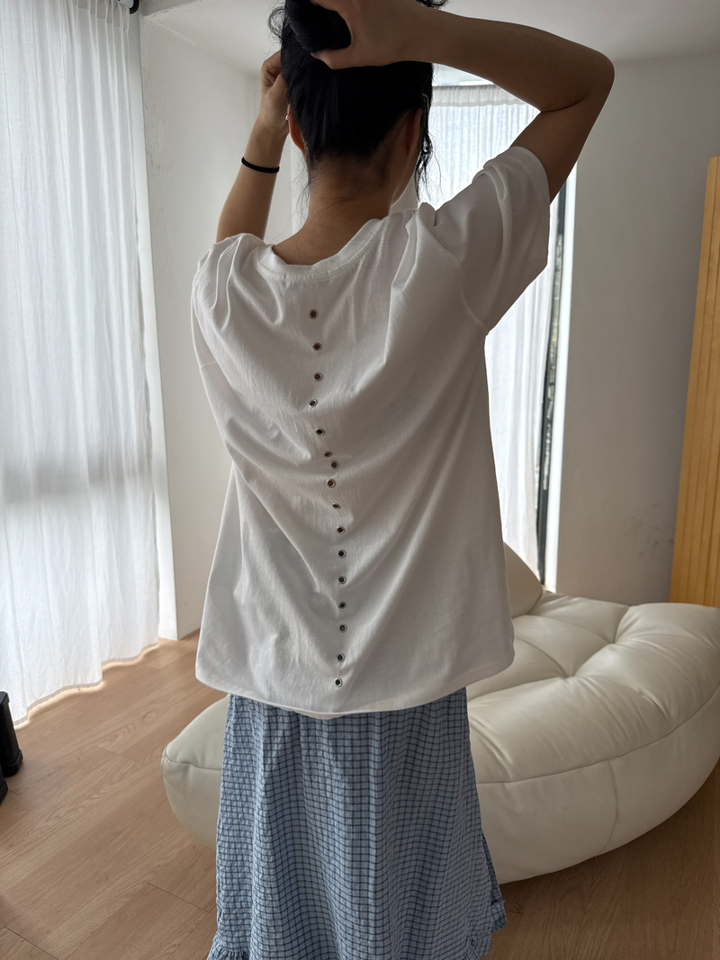 another language（アナザーランゲージ）の「バックアイレットTシャツ（トップス）」