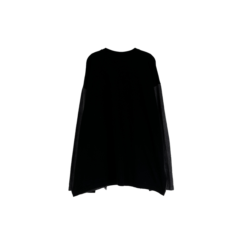denim block cut-off longsleeve