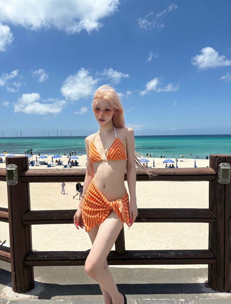 Tangerine Cover-Up Bikini (3piece)