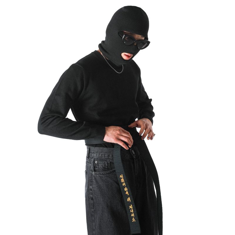 SUPER WIDE DENIM PANTS BLACK