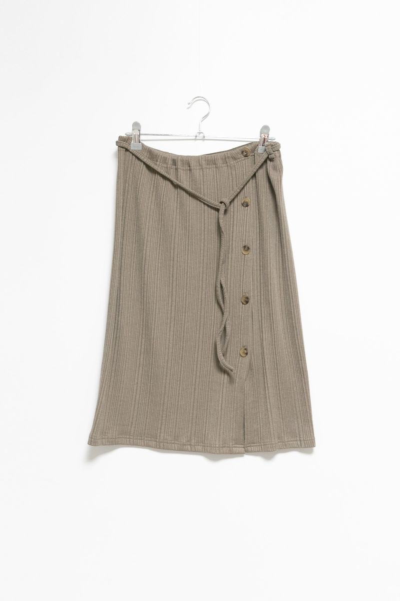 mild ribbed button midi skirt(3colors)