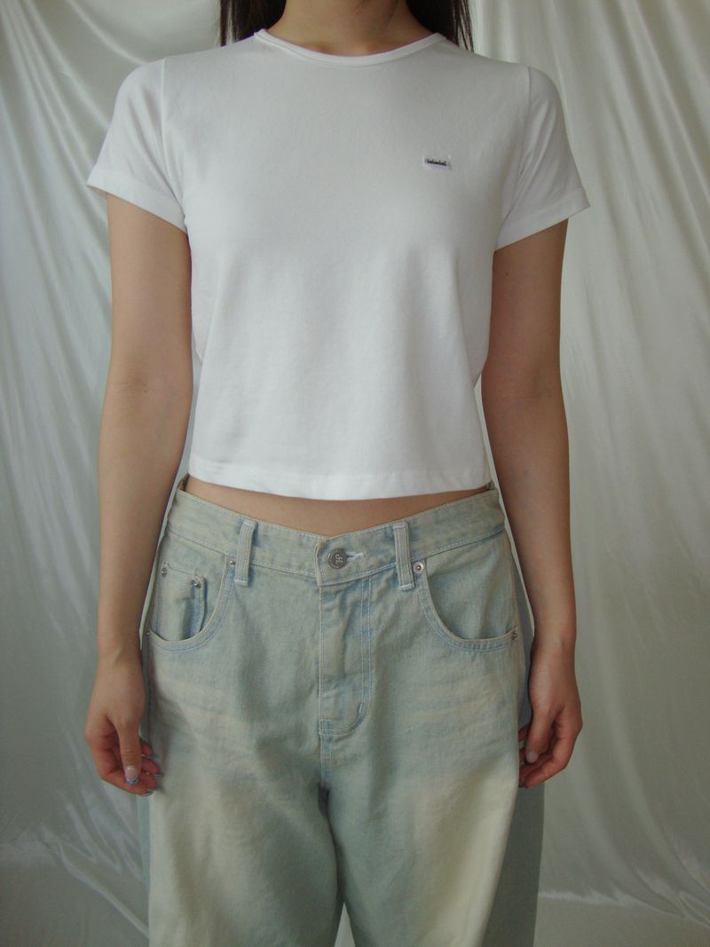 inimini（イニミニ）の「ベーシックTシャツ 3タイプ(ホワイト、グレー、ピンク)（トップス）」