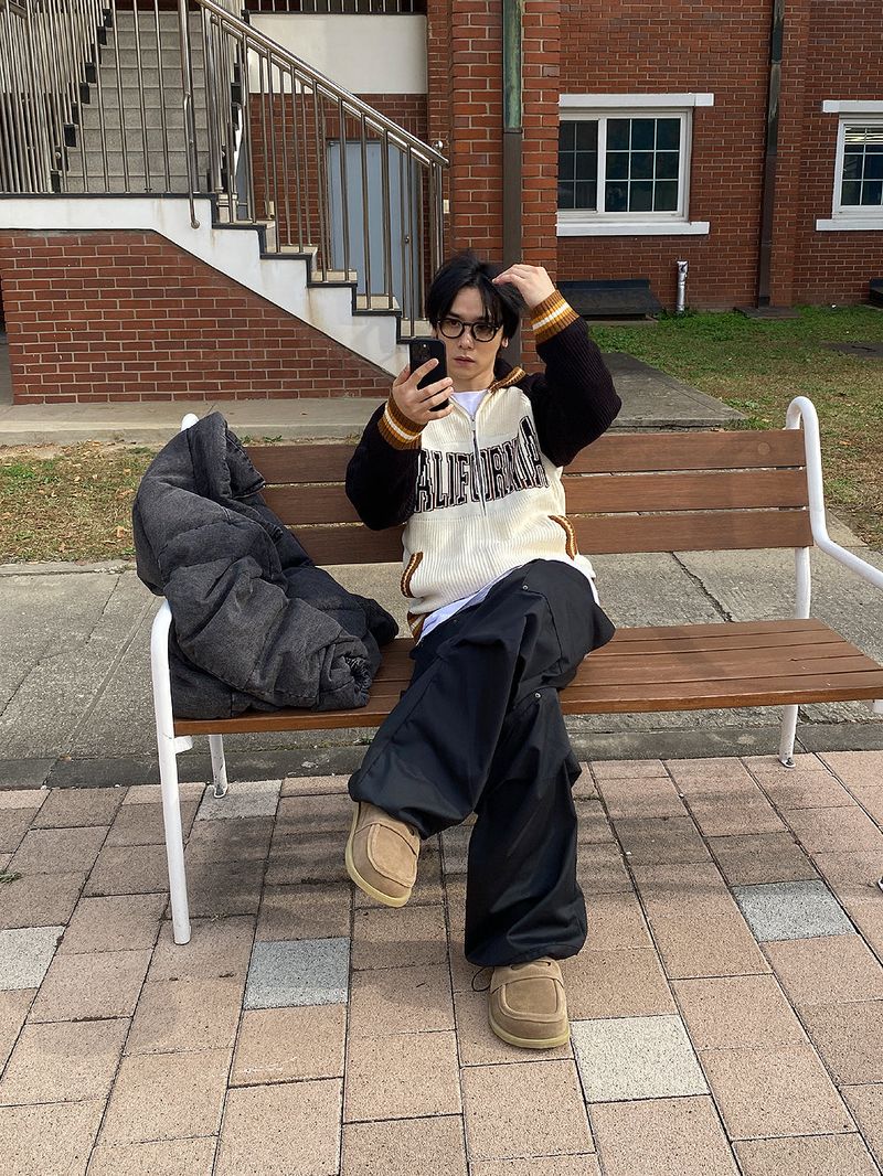 No.0987 cali KNIT ZIP-UP