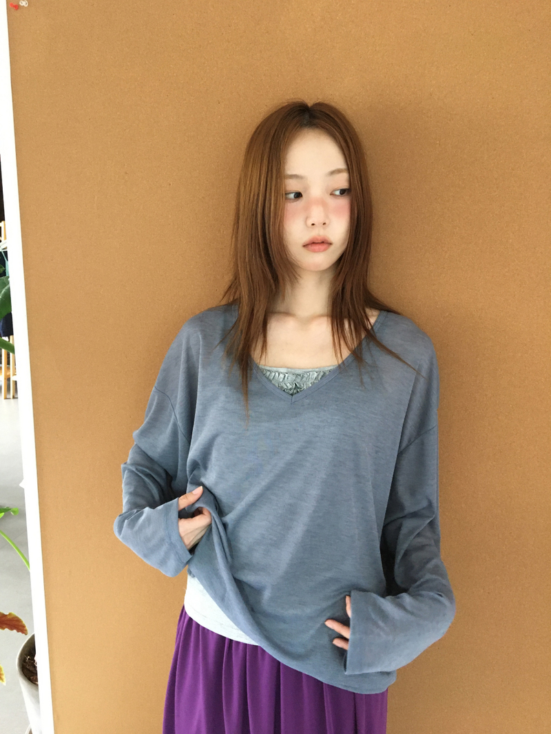 Cinnamon Summer V-neck Knit (6color)