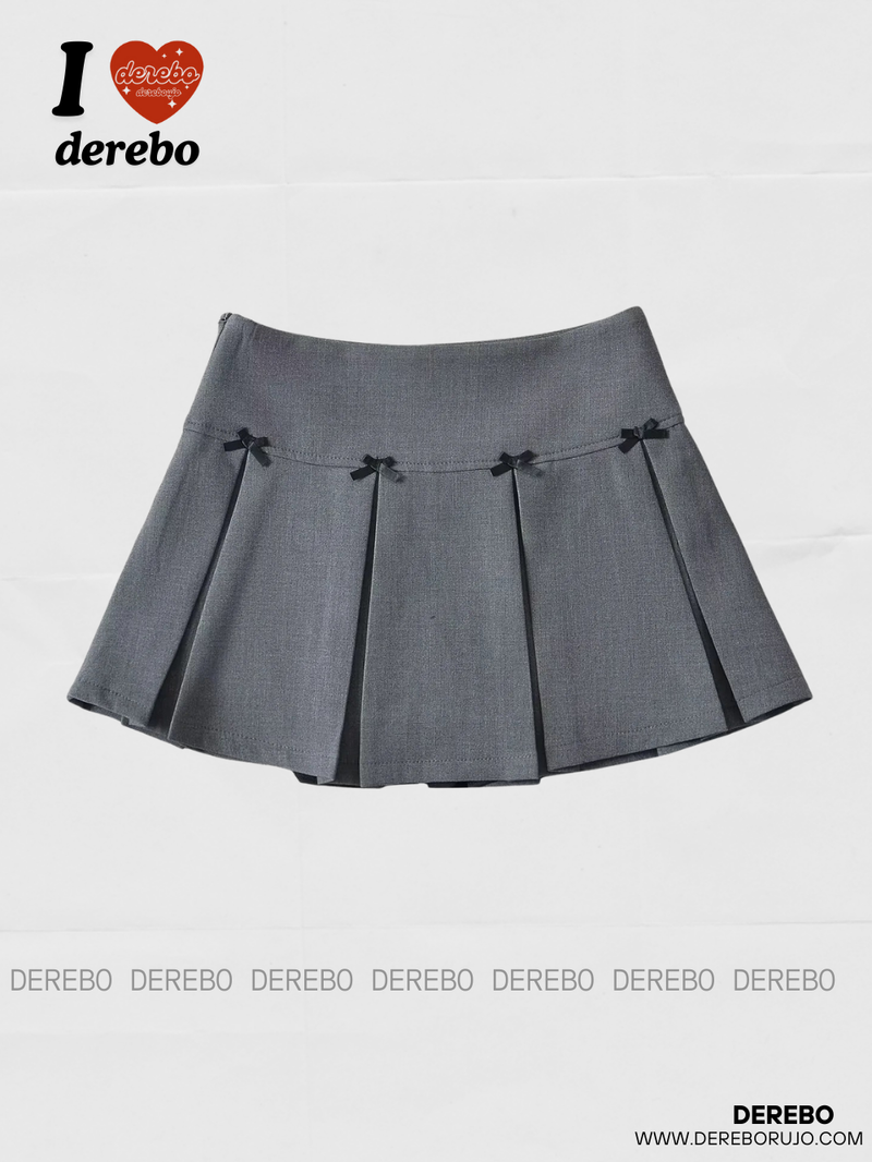 Bow Pleats A-line Skirt