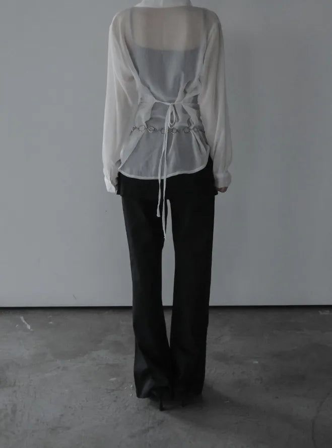 Nua See-through Wrap Blouse