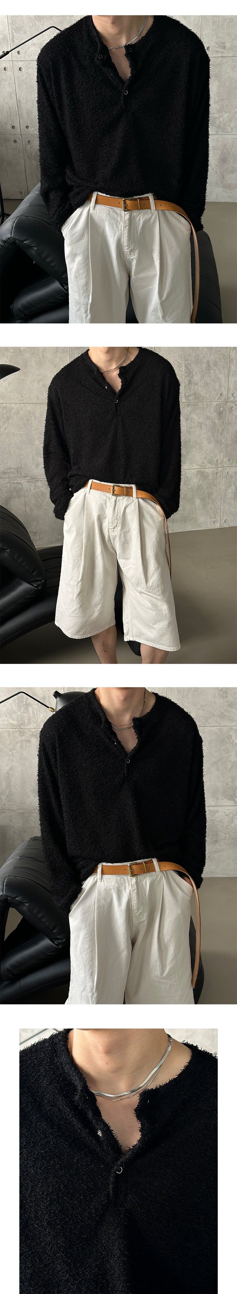 [S/S] Boucle henry neck long sleeves(4color)