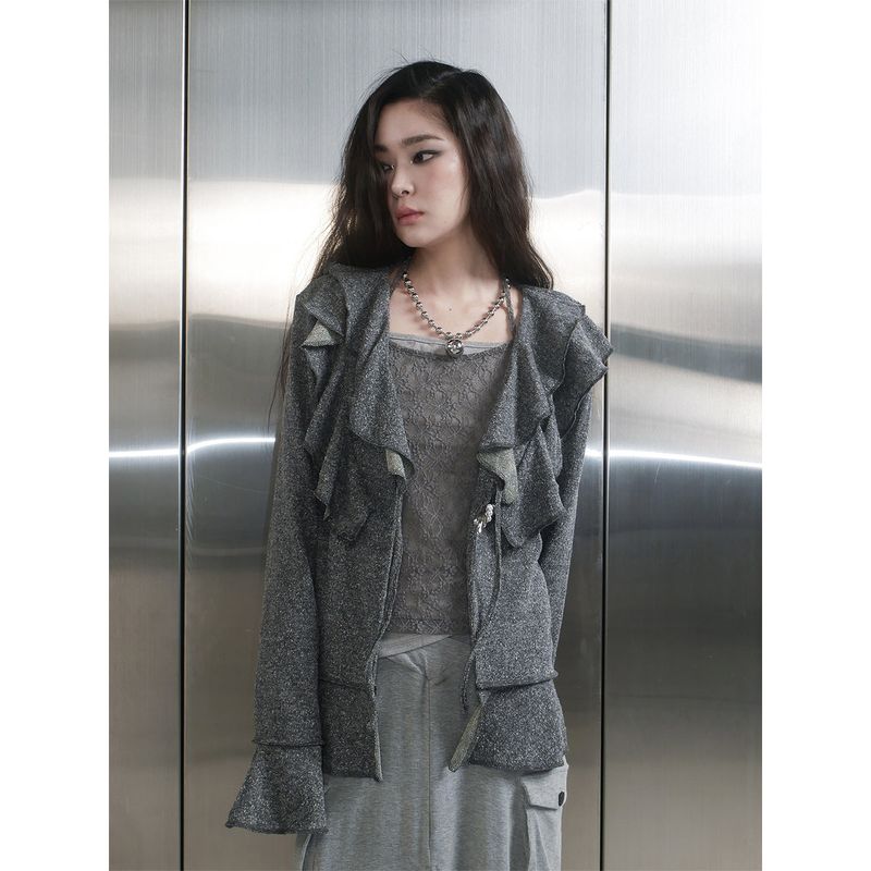 RUFFLE CARDIGAN